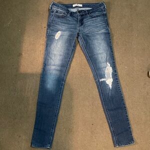 Hollister Dark Blue Distressed Skinny Jeans